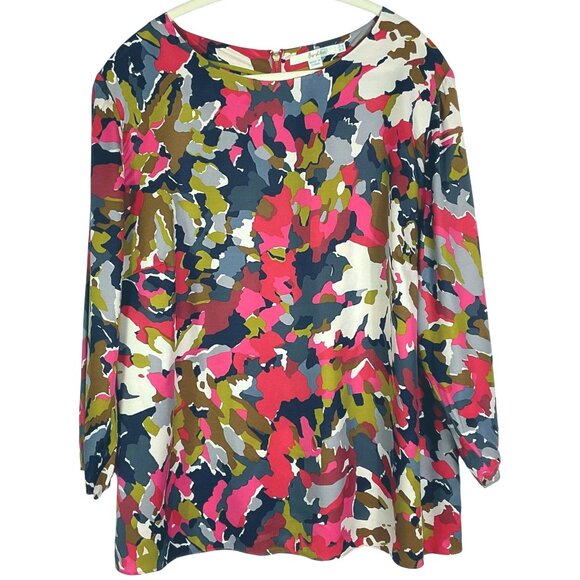 Boden Women's Silk Blend Zipper Back Floral Blouse, WA520, size US16 - Picture 1 of 8